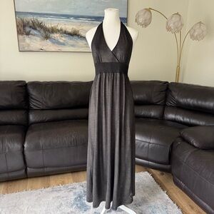 Baby Phat Y2K Halter Maxi Dress Stretch Logo Detail Vacation Black Size Large